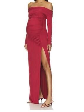 Bumpsuit Off The Shoulder Evening Dress in Red Small Revolve New 92% Viscose